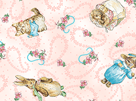 Beatrix Potter White with Pale Pink and Peter Rabbit & Friends - Click Image to Close